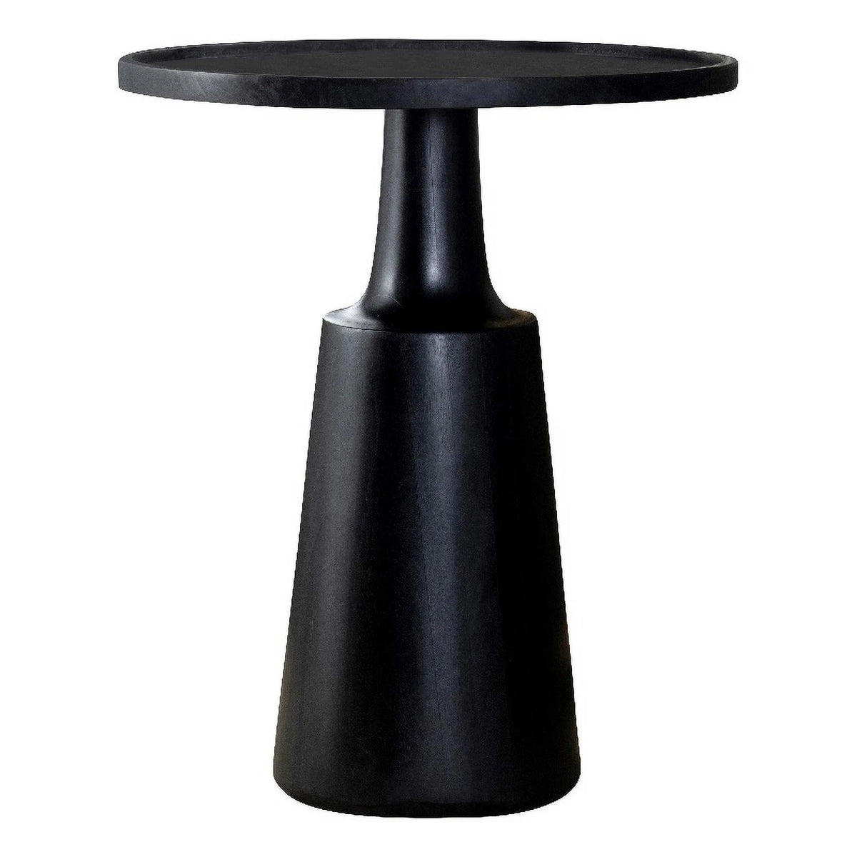 20" Round Pedestal Wood Accent Table in Black Stain T917