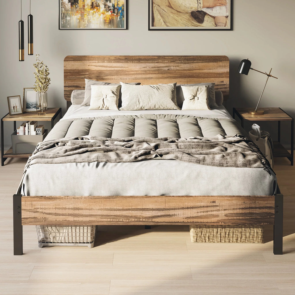 Queen Platform Bed Frame with Headboard A624487