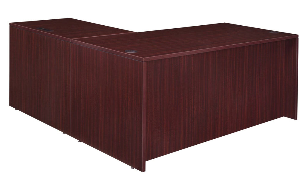 Ash Grey Pedestal L-Desk with Return D2545
