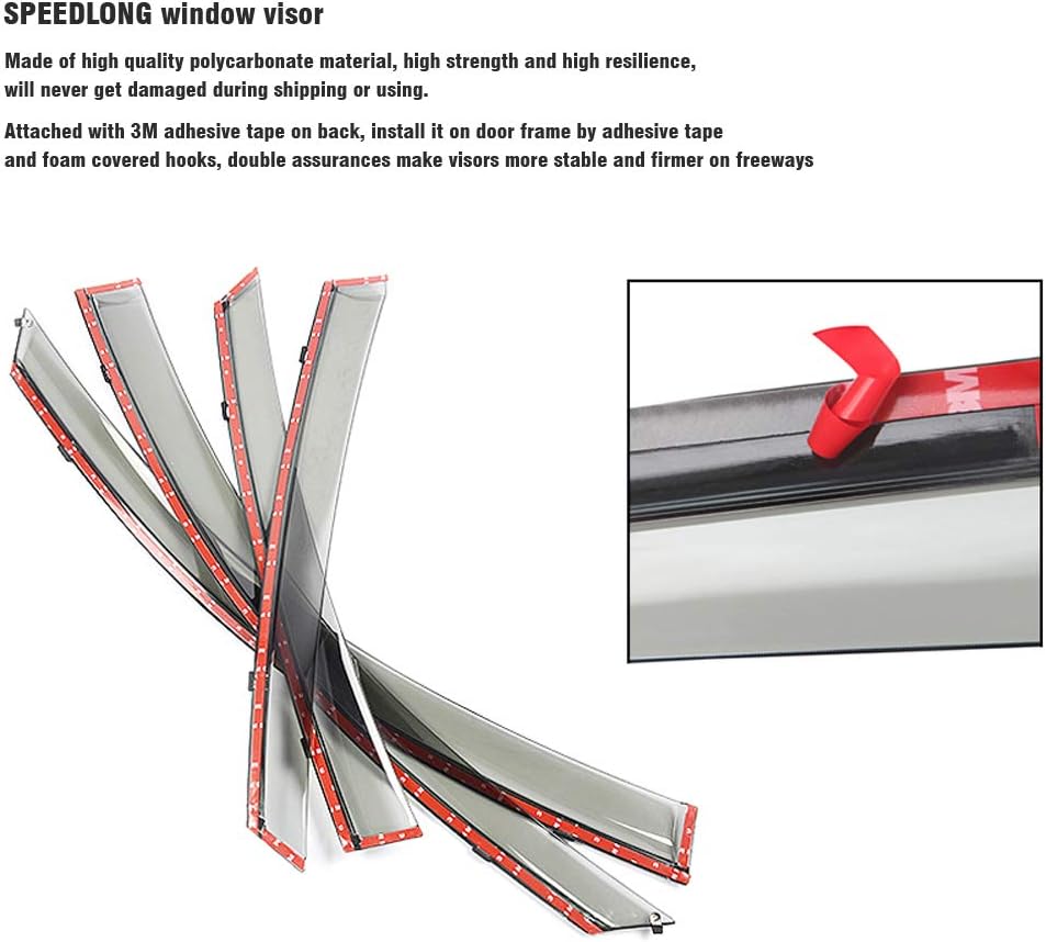 Car Window Visor Vent Shade Deflector Sun Rain Fog Guards J455
