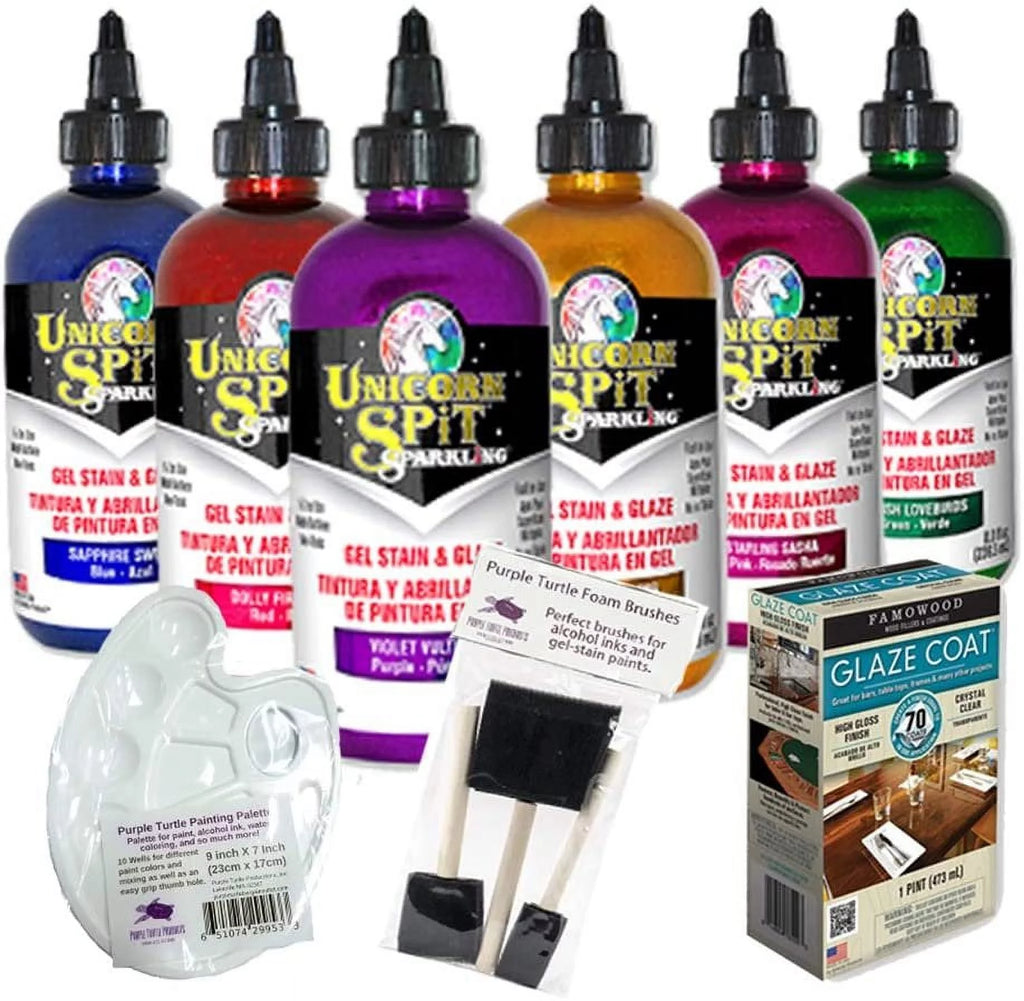 8 oz Gel Stain & Glaze Paint Bundle with Glaze Coat Kit X31987