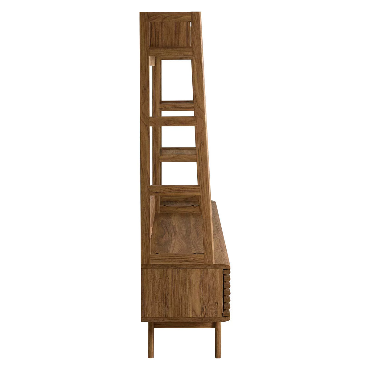 Brown Walnut Wood TV Stand Console Table K82819