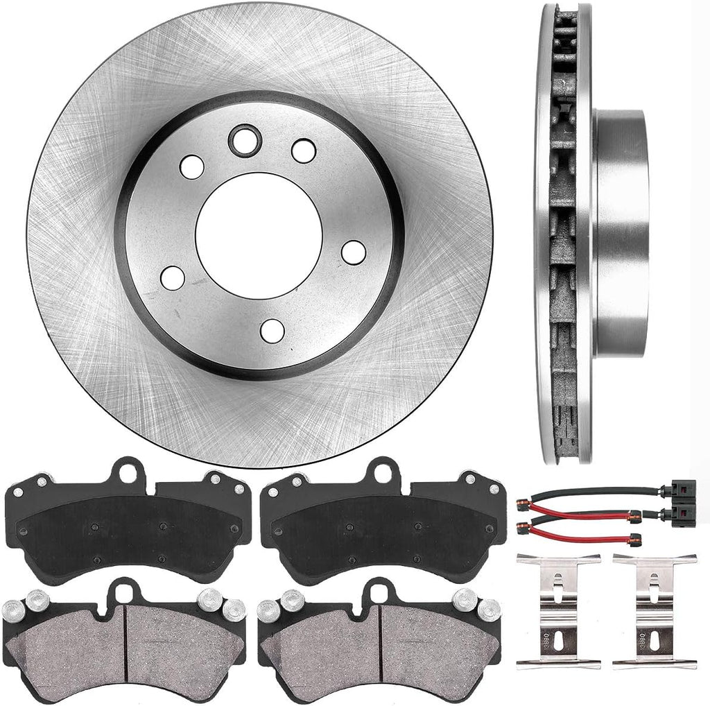 Premium OE 5 Lug Rotors + Ceramic Brake Pads + Sensors + Hardware Y363