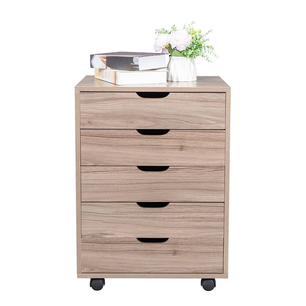 Dark Walnut MDF PVC Wooden File Cabinet H18312