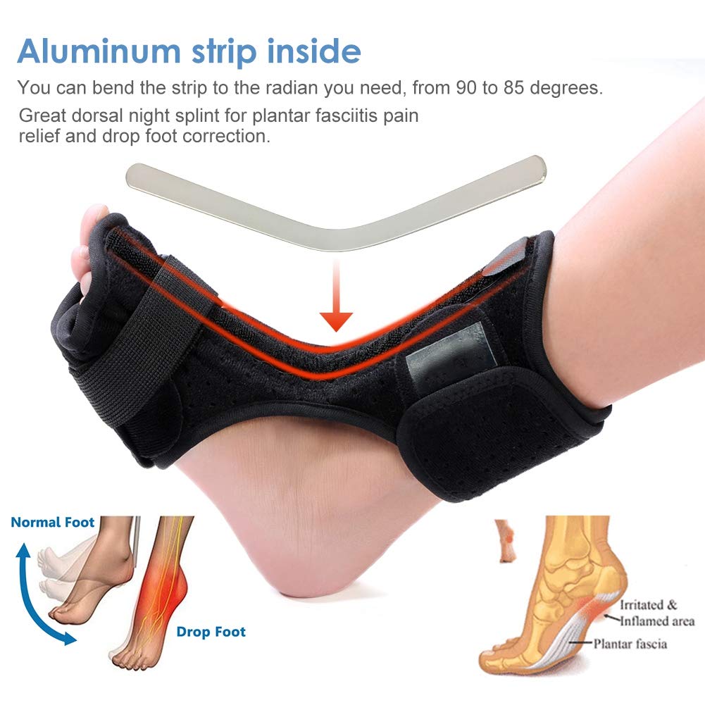 Adjustable Plantar Fasciitis Night Splint Orthotic Brace with Spiky Massage Ball K137180