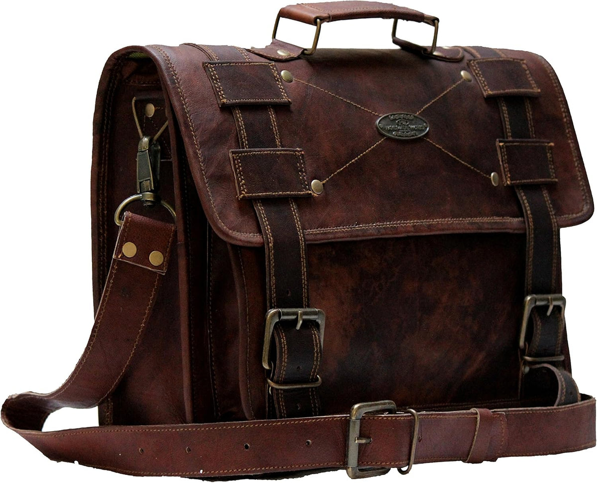 Brown Leather Laptop Bag F55131