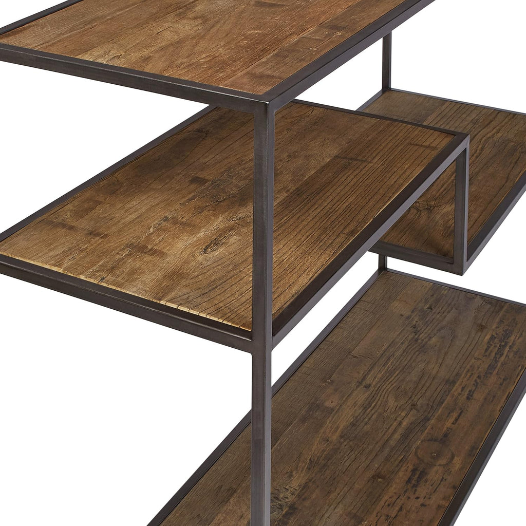 Mid-Century Modern Wood and Metal Bookcase P7318