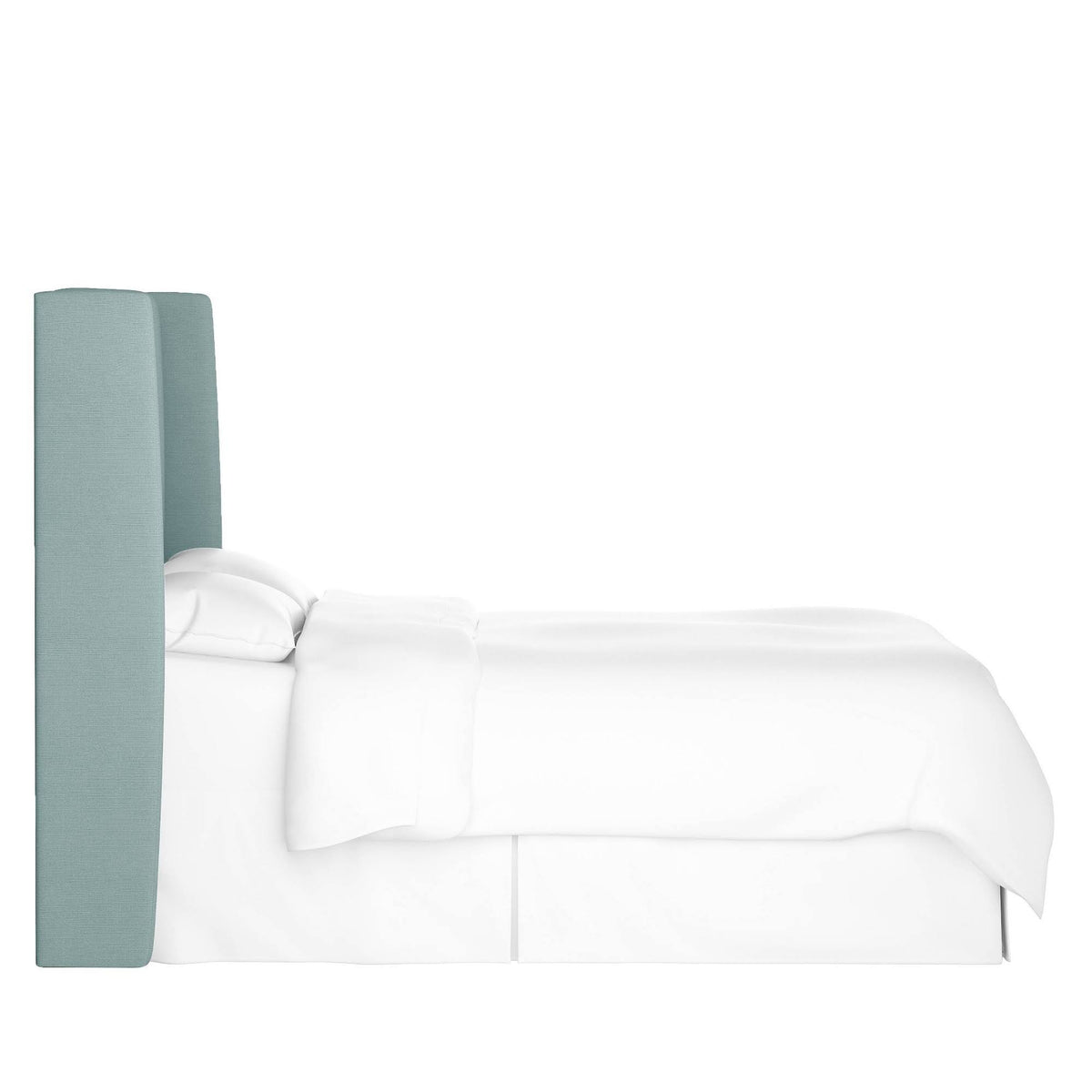 Queen Upholstered Wingback Headboard Linen Seaglass R5023