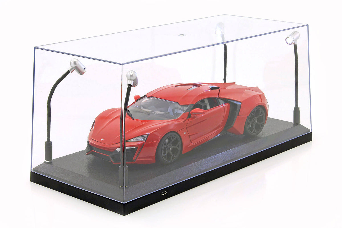 Display Case 1/18th LED Black D968