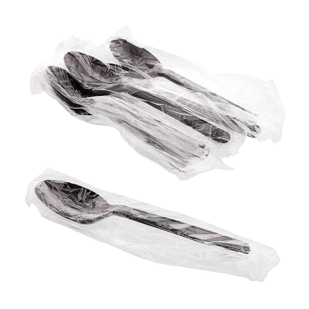 Black Medium-Heavy Weight Polypropylene Teaspoons, Case of 1000 F88570