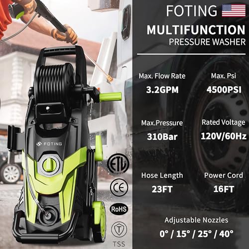 4500 PSI 3.2 GPM Electric Pressure Washer with 4 Quick Connect Nozzles B89094