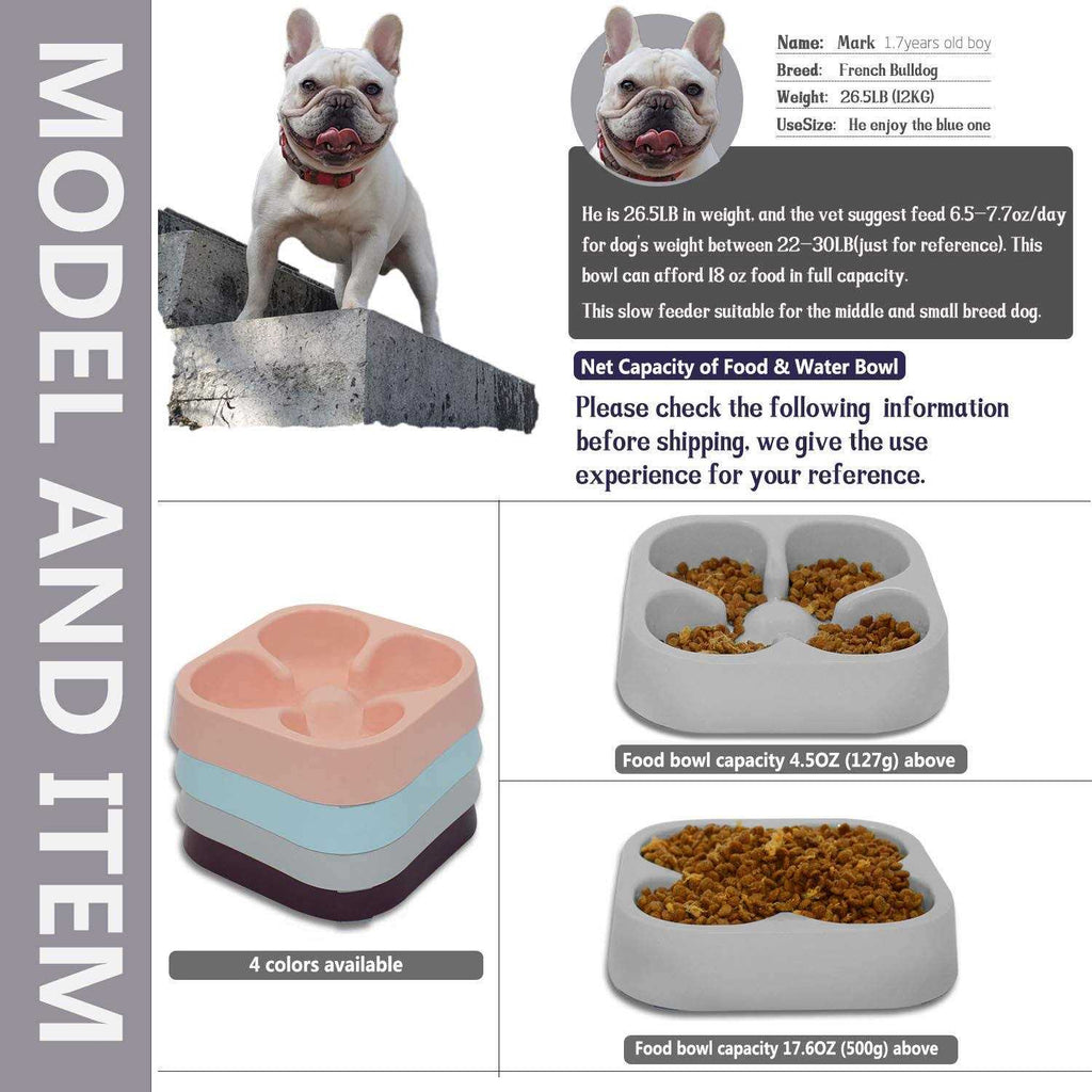 Slow Feeding Dog Bowl Striped Pattern W1284