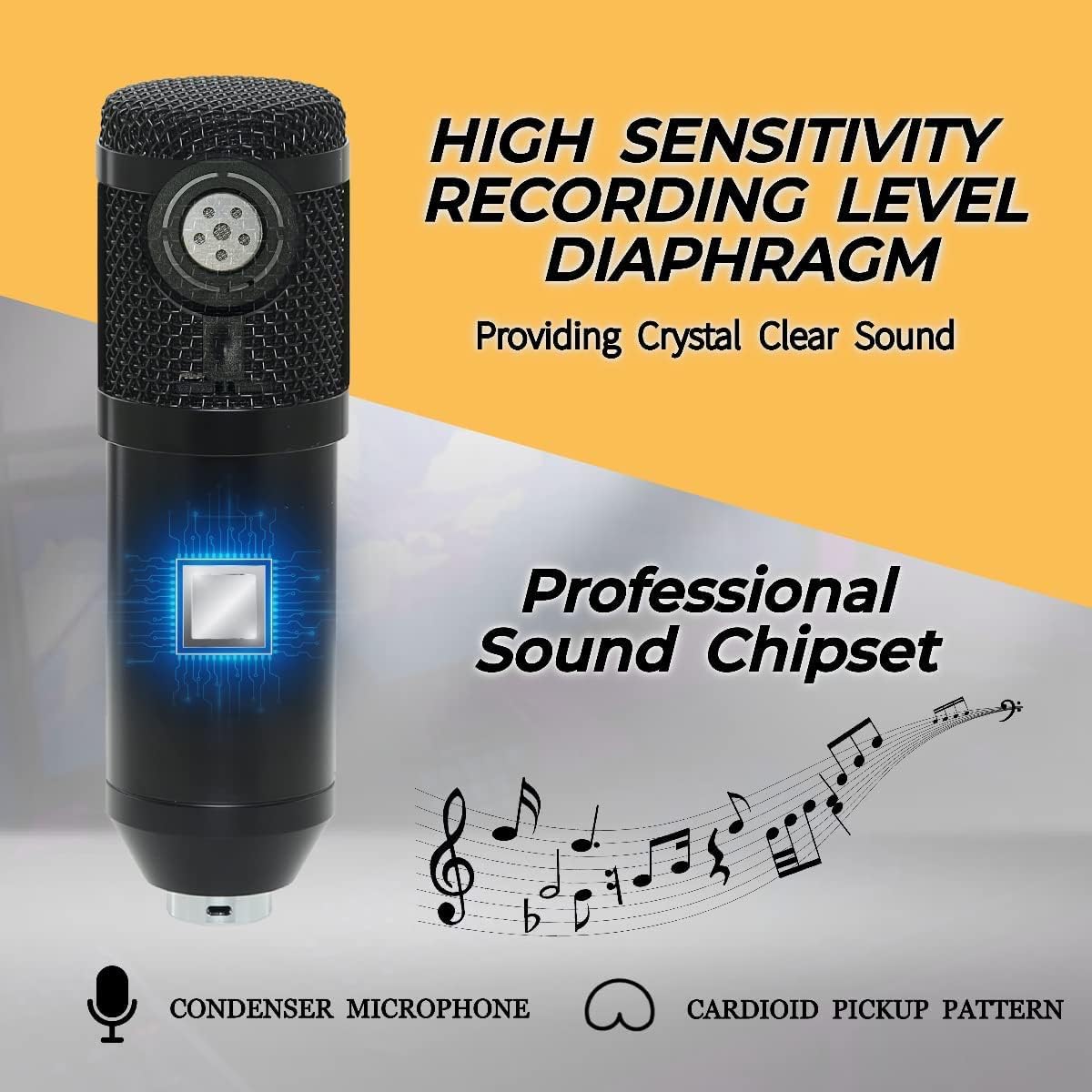 USB Microphone Condenser Cardioid Metal Mic Kit Pack of 2 E563