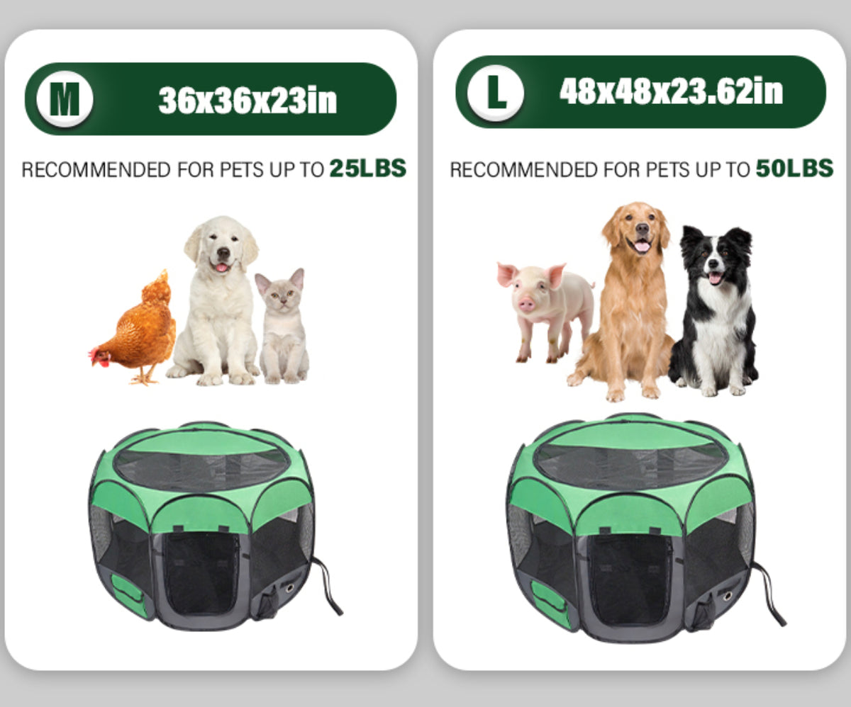 Medium Size Portable Foldable Pet Playpen with Zipper Top Cover Door Z5259