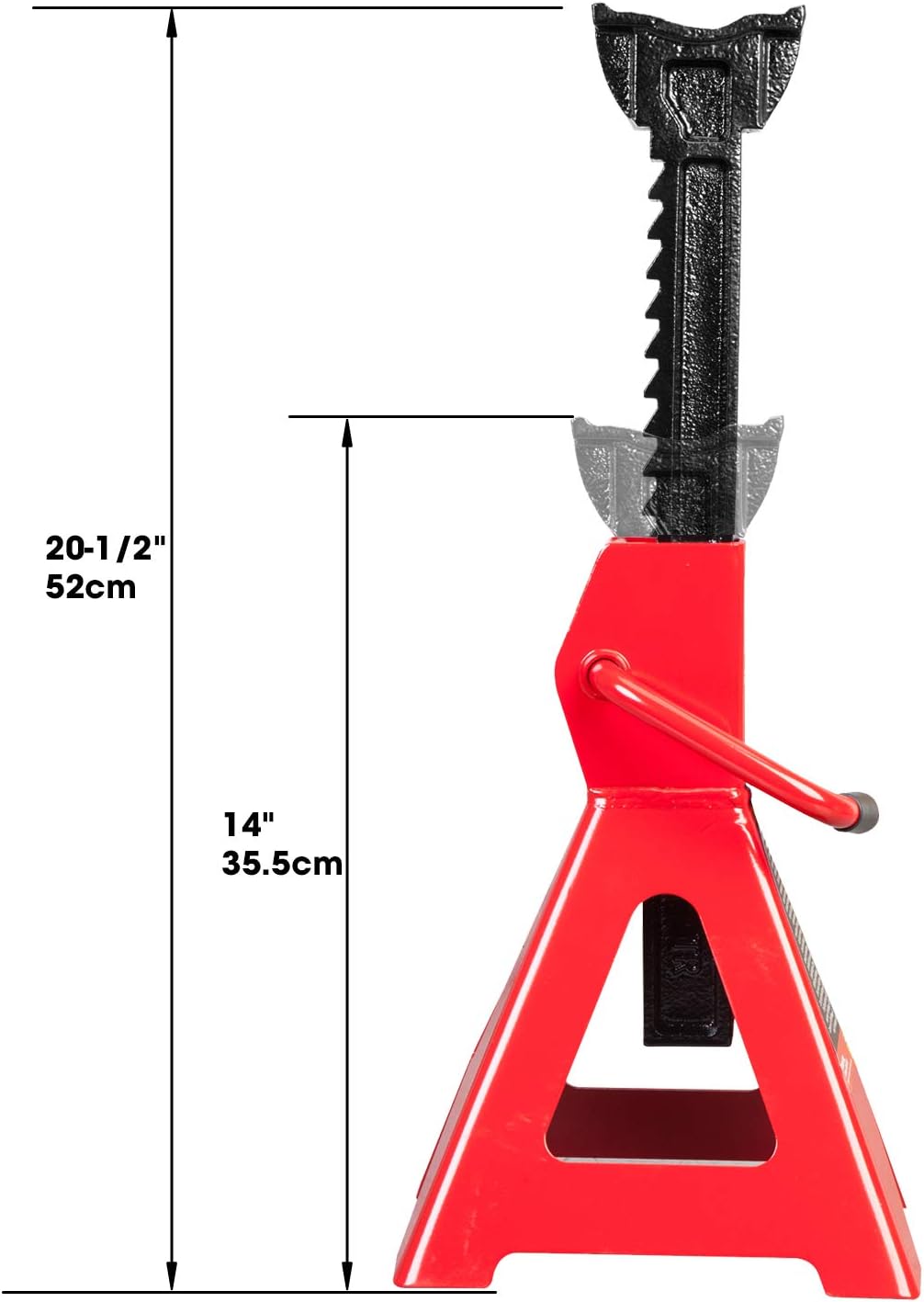 3 Ton Steel Jack Stands, Red, Pack of 2 M155022