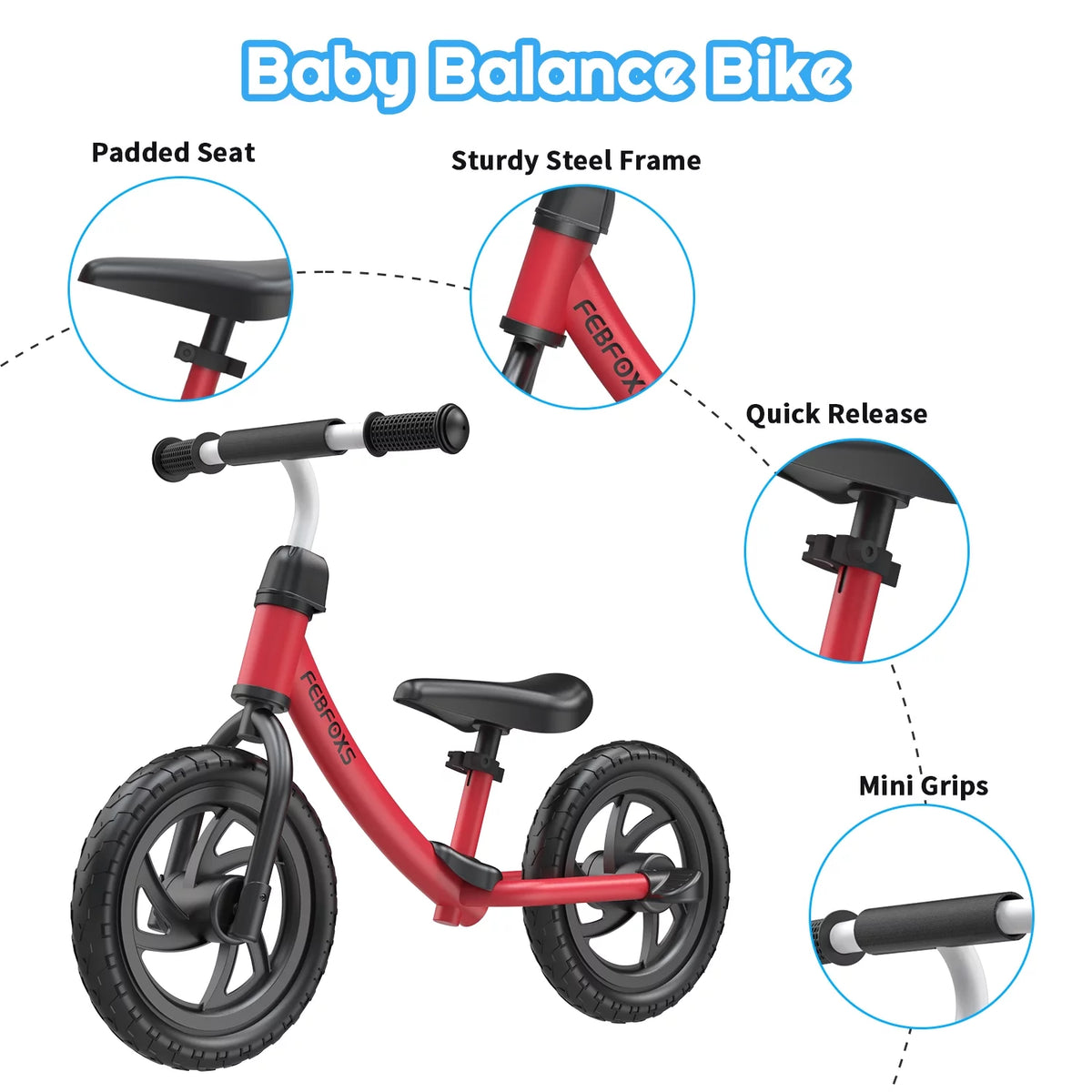 Toddler Balance Bike with Adjustable Seat X58997