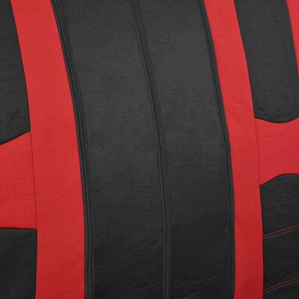Black/Red Stripe Seat Covers Full Set Pack of 2 E678