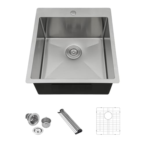25"x22"x12" Drop In Single Bowl 16 Gauge Stainless Steel Laundry Sink Q861