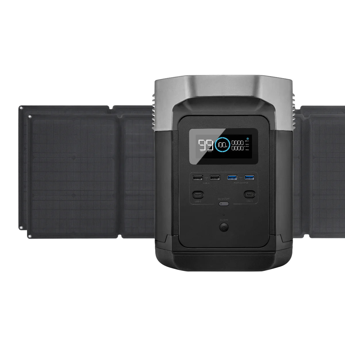 Portable Power Station and 2 x Portable Solar Panel V72445
