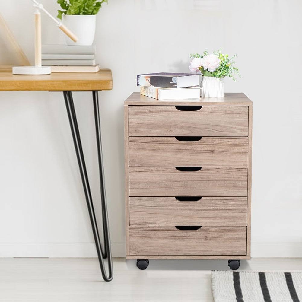 Dark Walnut MDF PVC Wooden File Cabinet H18312