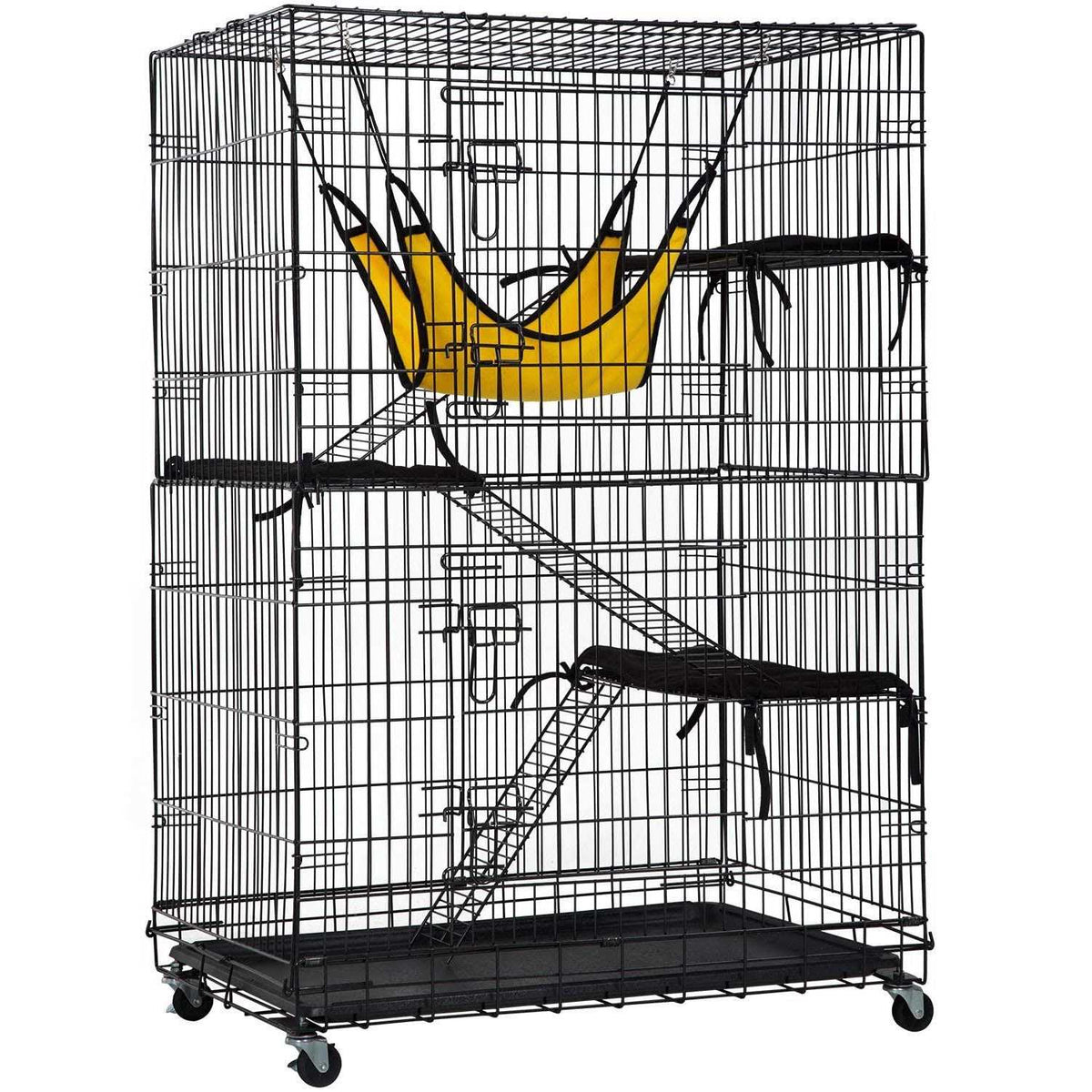 48 inches Cat Cage Crate Kennel Playpen with Hammock Bed Q9940