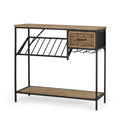 Wood and Metal Console Table with Storage P8376