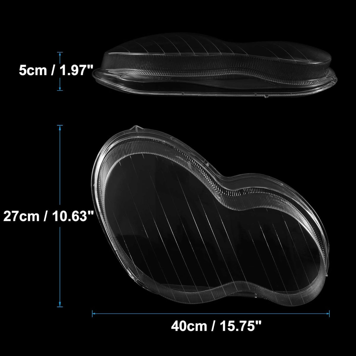 1 Pair Car Front Headlight Headlamp Lens Cover PC Shell B59005