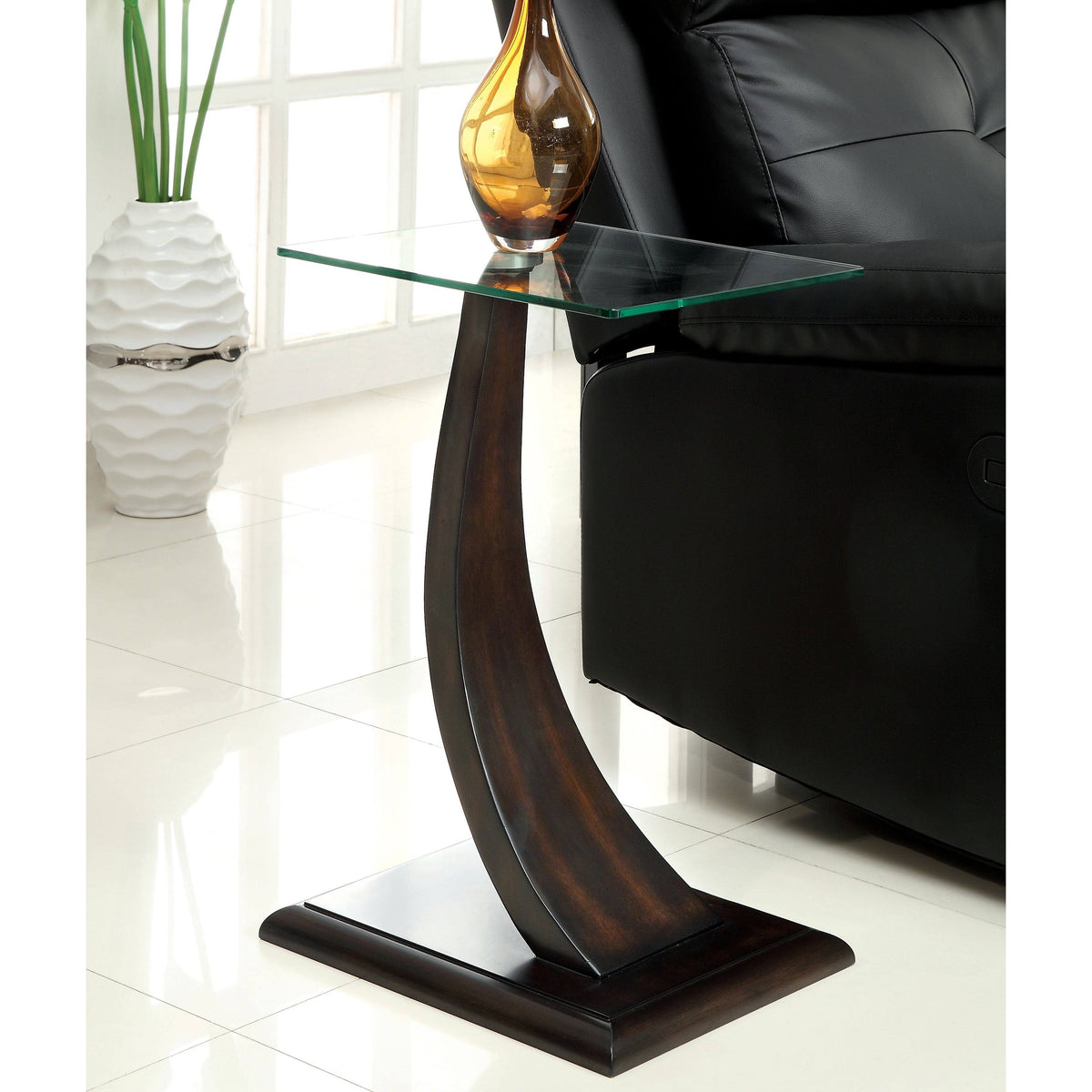 Modern Dark Walnut Side Table L6036