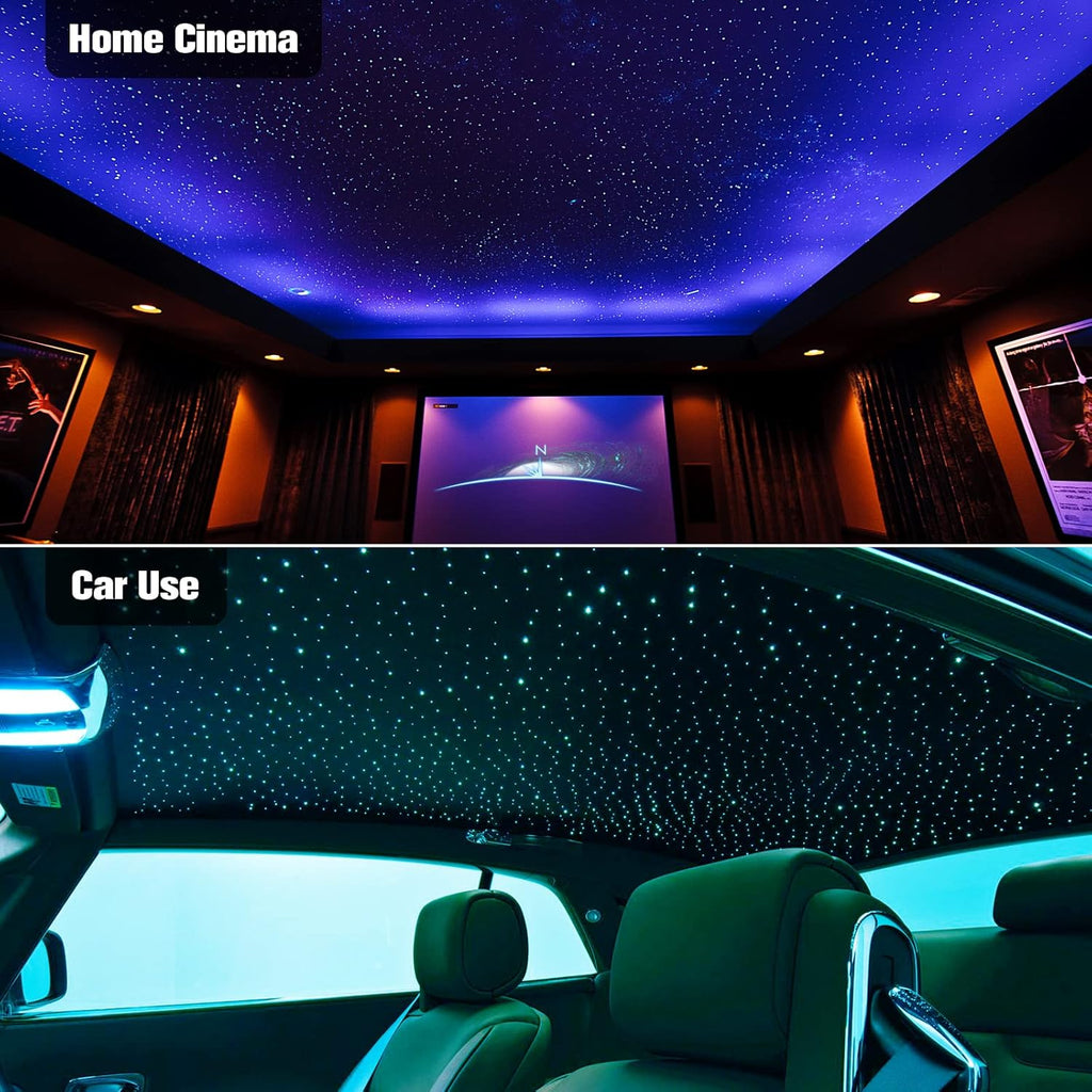 16W 450pcs 13.1ft RGBW Bluetooth LED Fiber Optic Star Ceiling Lights Kit D62386