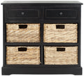 2-Drawer Storage Unit with 4 Wicker Baskets Y123