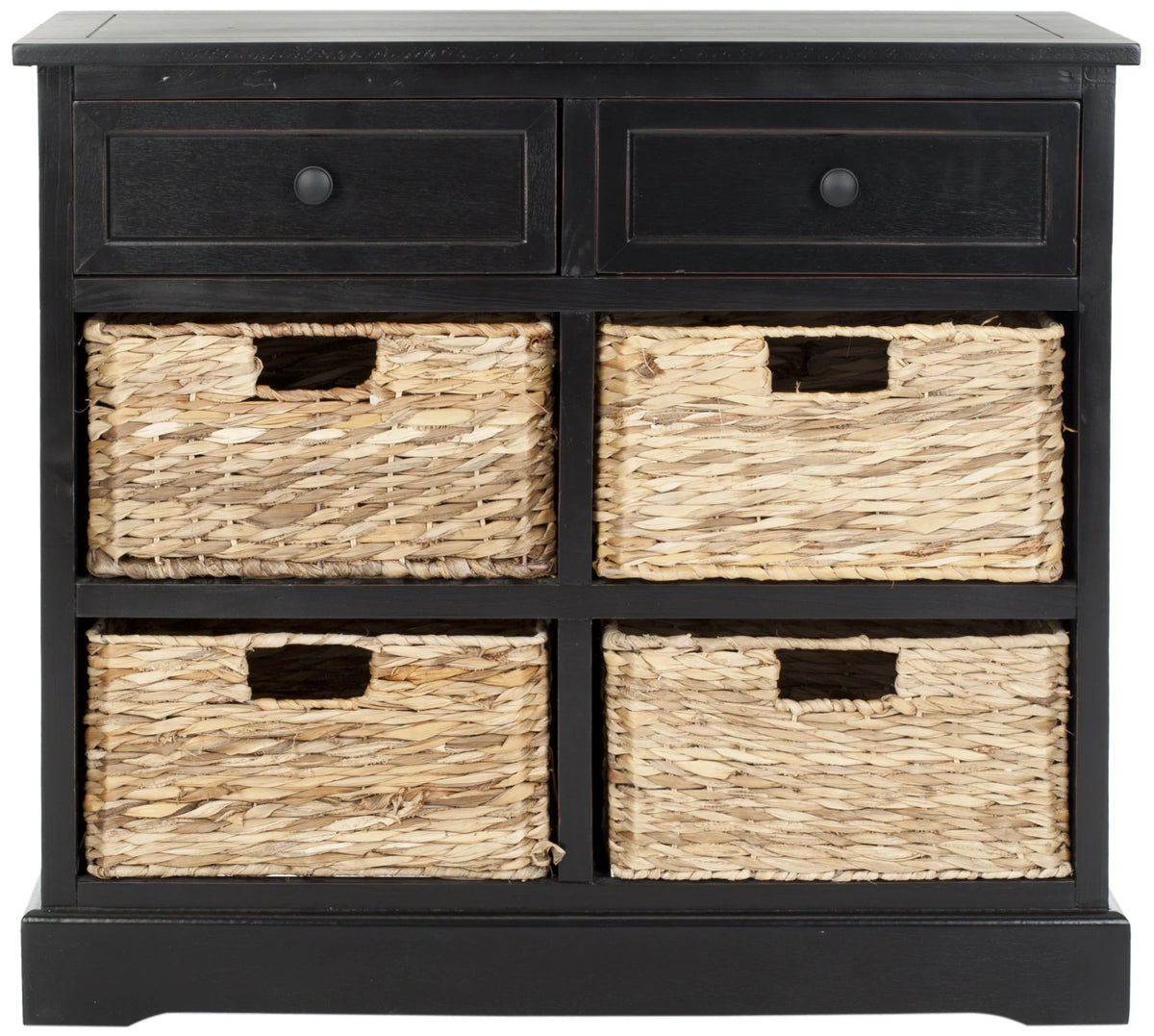 2-Drawer Storage Unit with 4 Wicker Baskets Y123
