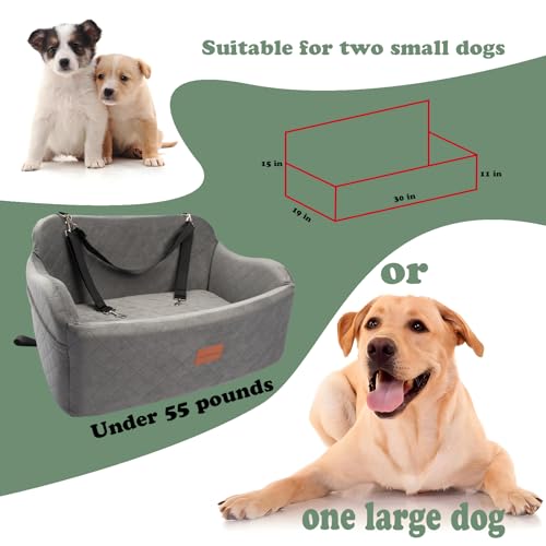 Large Dog Car Seat with Memory Foam Cushion and Storage Pockets (Black) P306483