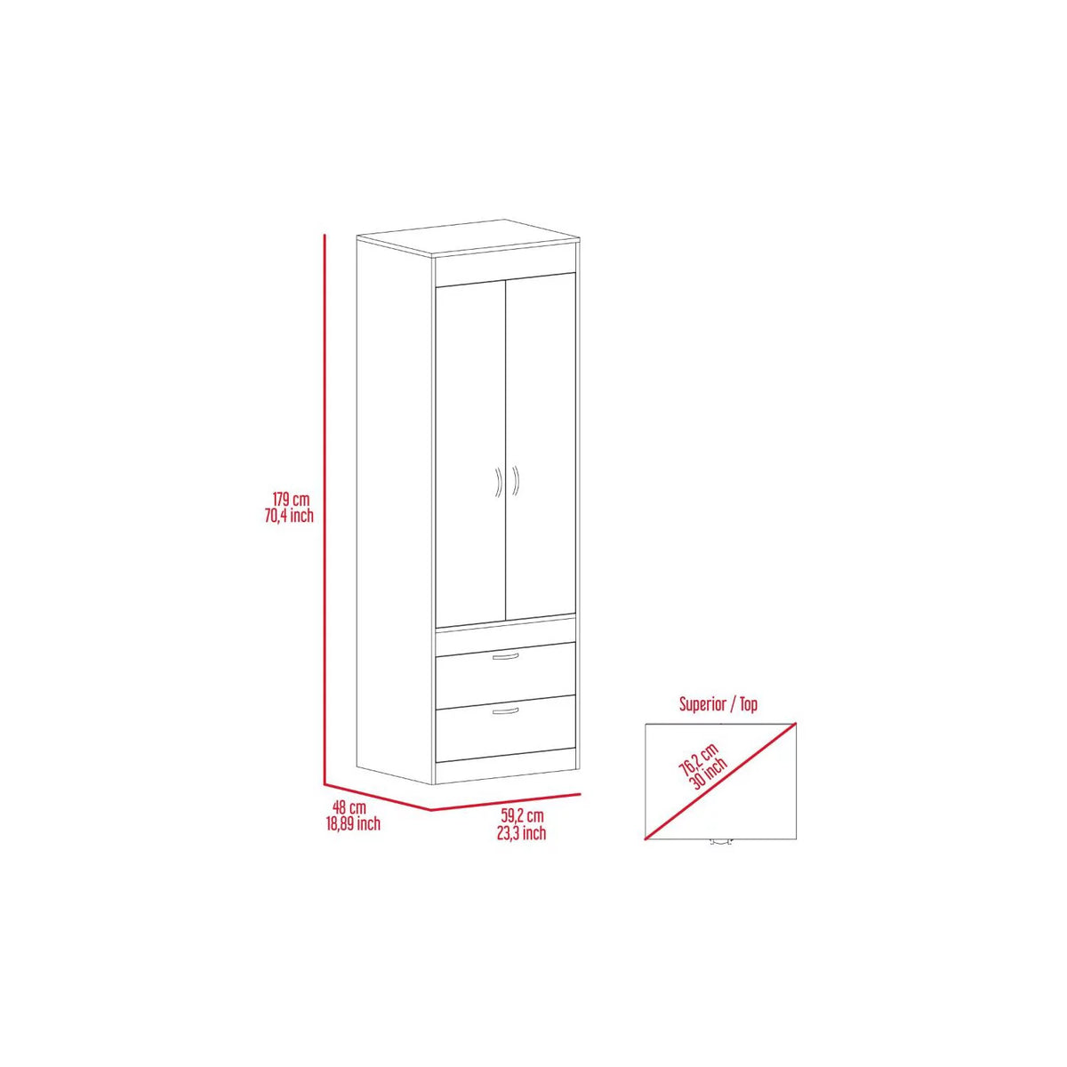 White Smokey Oak Armoire D80244