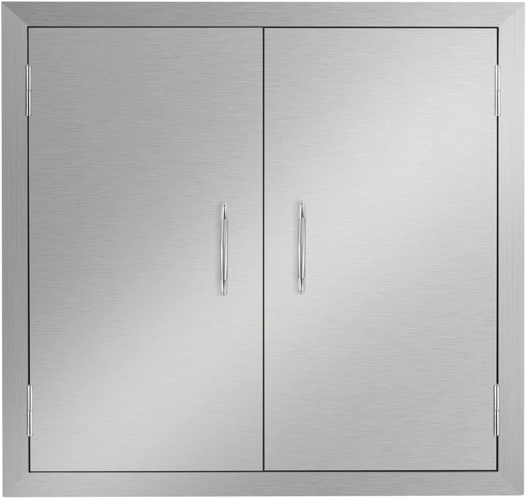 Outdoor Kitchen Stainless Steel Double Door 28W x 19H Inch N598