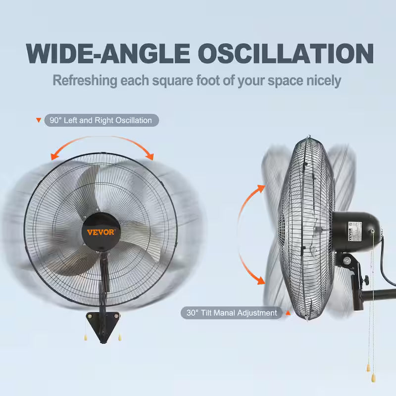 18 in. 3-speed Oscillating Wall Fan T243