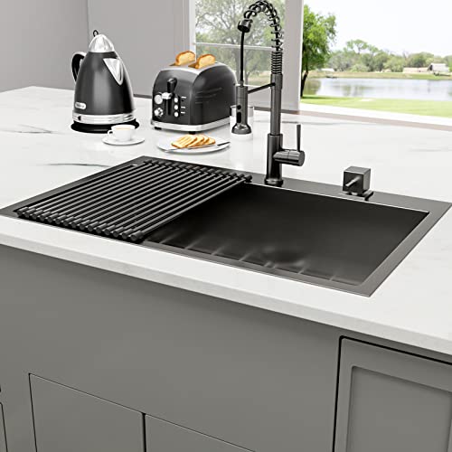 25"x22"x12" Drop In Single Bowl 16 Gauge Stainless Steel Laundry Sink Q861