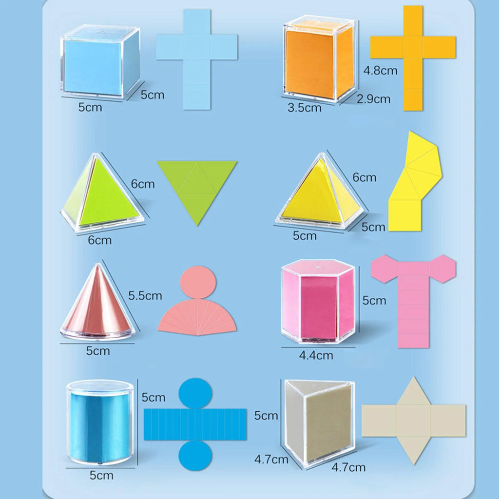 12 Pieces 3D Geometric Shapes Blocks Pattern Blocks Educational Toy Q4222
