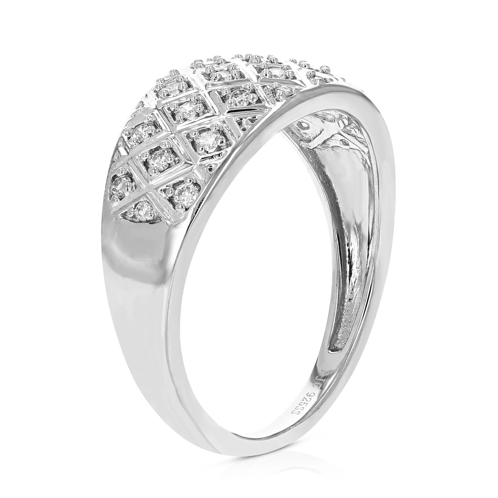 1/4 CTTW Lab Grown Diamond Engagement Ring in Sterling Silver Prong Size 7 G123080
