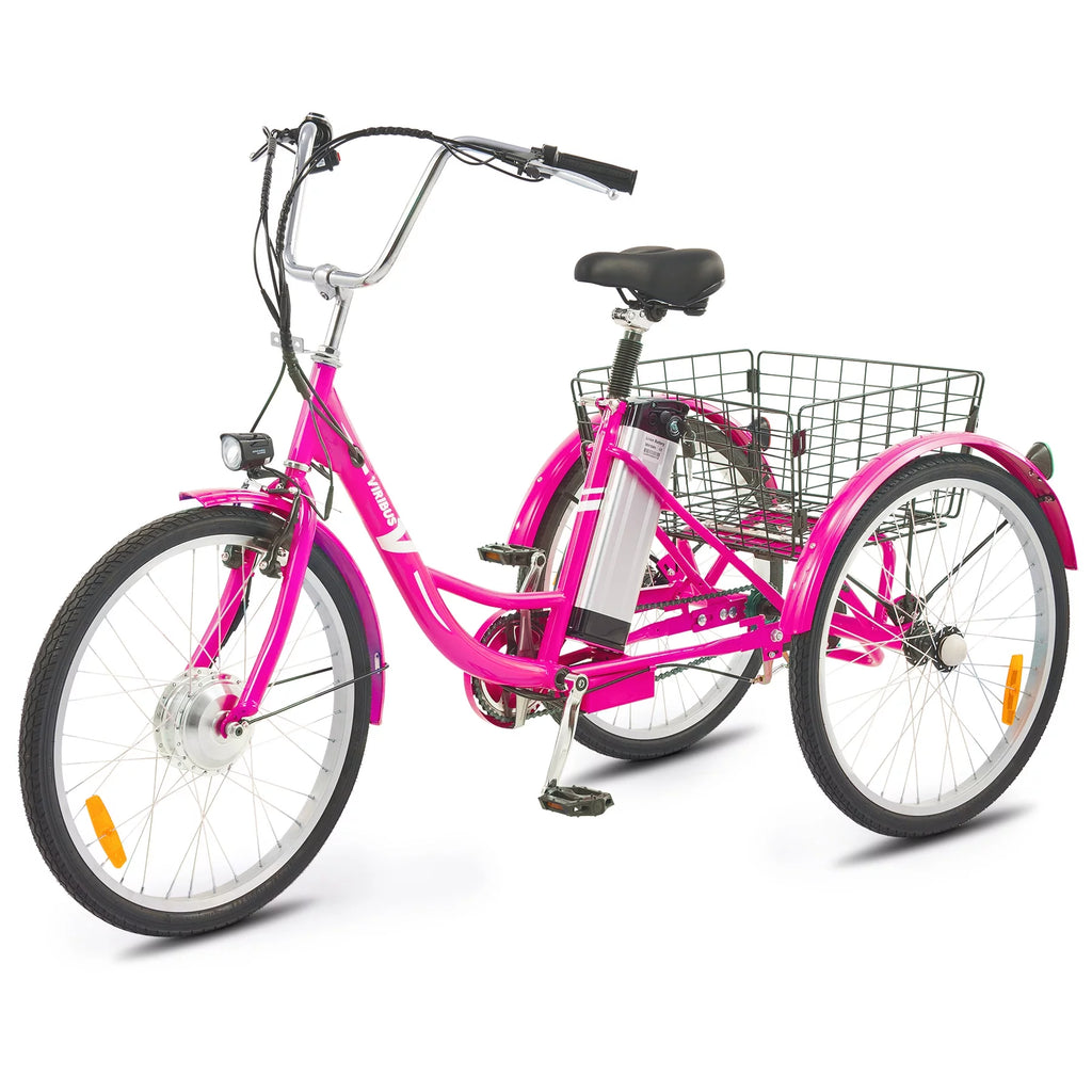 24 Inch Electric Tricycle with 250W Motor 36V 10Ah Battery Black V639778