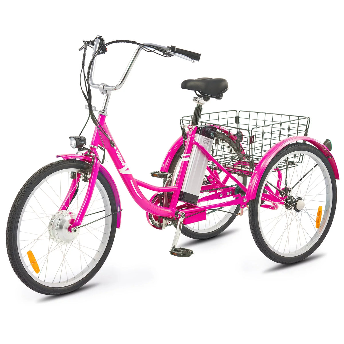 24 Inch Electric Tricycle with 250W Motor 36V 10Ah Battery Black V639778