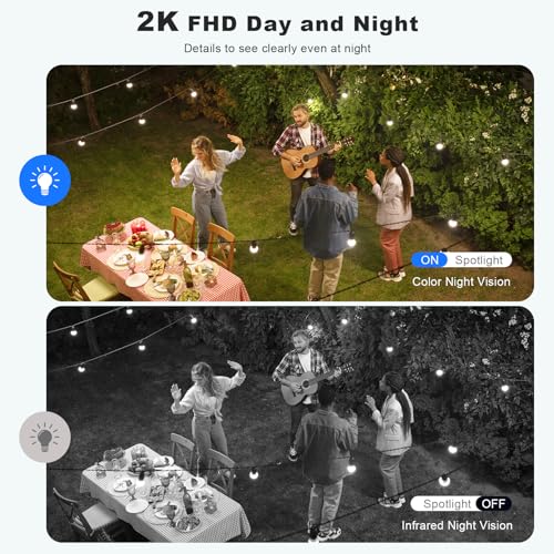 2K Pan/Tilt 360° View Solar/Battery Powered WiFi Security Cameras J42727
