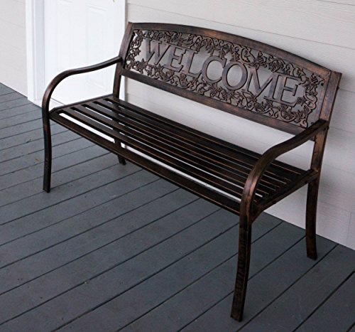 Metal Welcome Outdoor Bench B351
