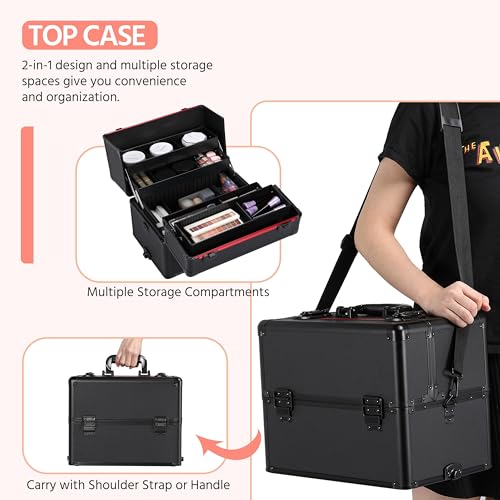 Dark Green Aluminum Cosmetic Travel Case L740