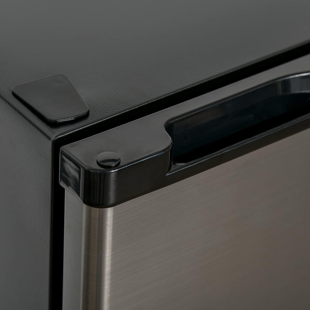 Black/Silver Compact Mini Refrigerator with 3.1Cu Ft Capacity T88555