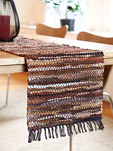 Brown Leather Table Runner, 13 x 78 inches Y127