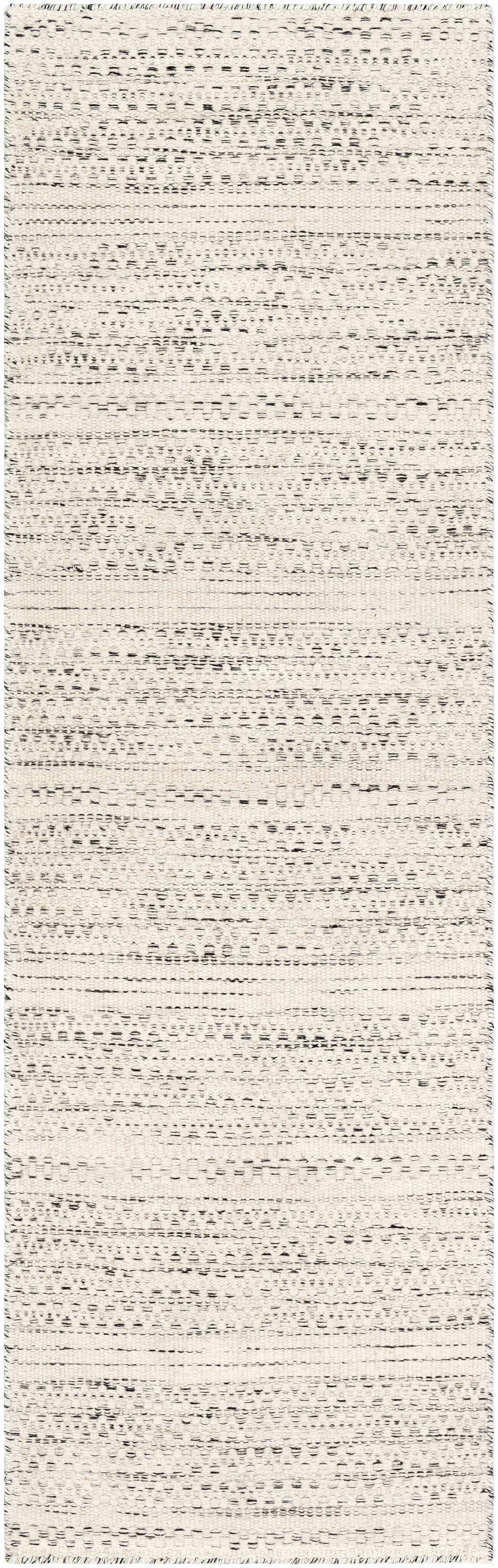 Black Cream Beige 5' x 7'6" Wool Area Rug V5657
