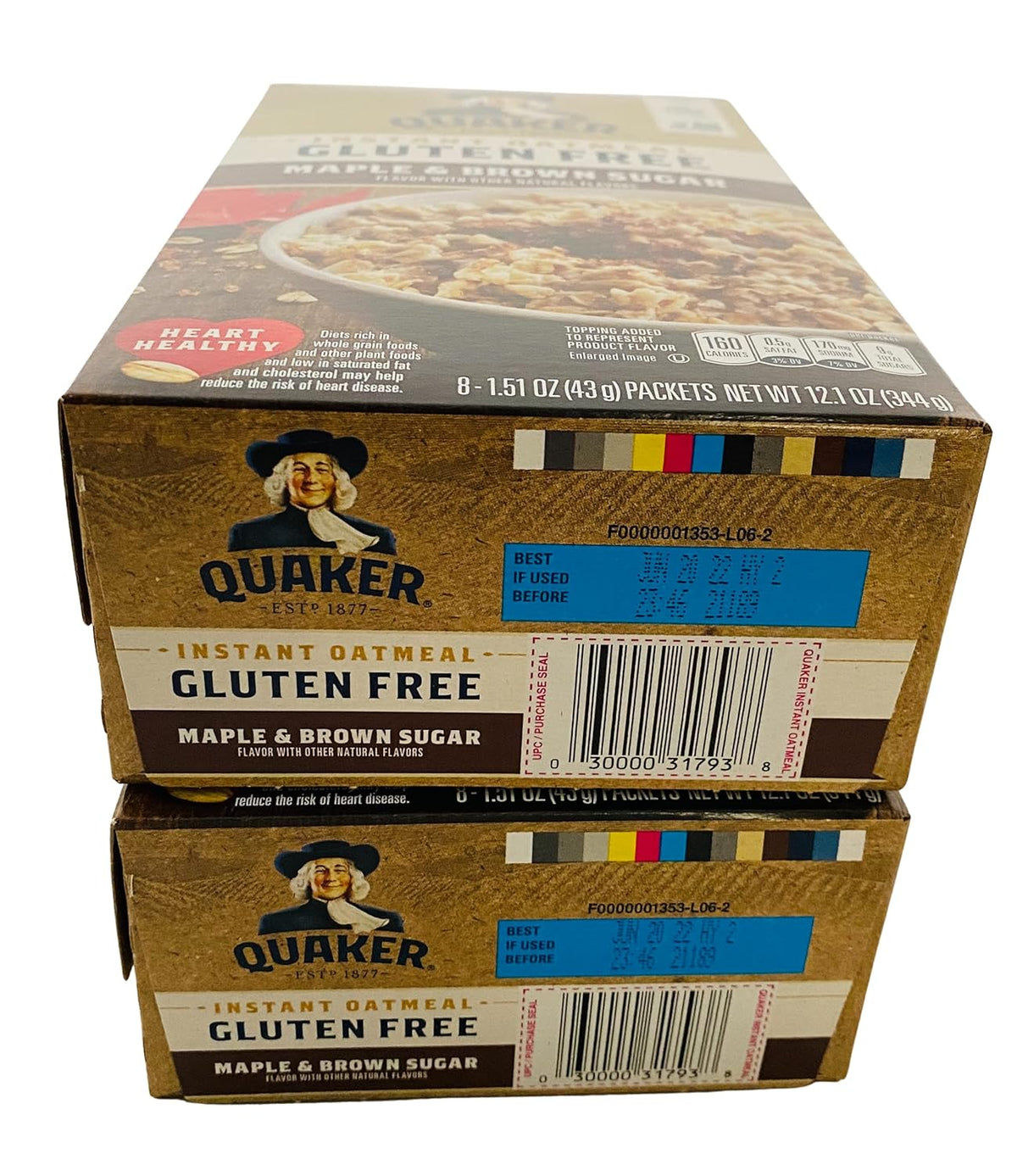 Gluten Free Instant Oatmeal, Maple and Brown Sugar, Two 12.1 oz Boxes, 16 packets Q39282