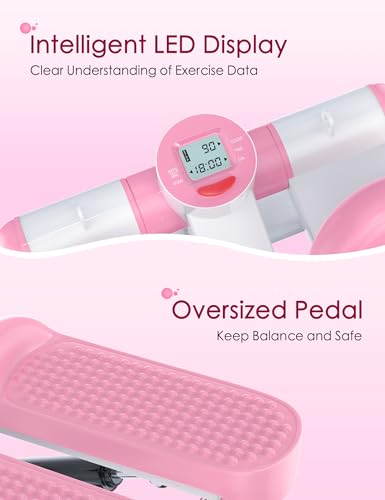 Mini Stepper with Resistance Bands, Adjustable Height Fitness Stepper Machine C74093