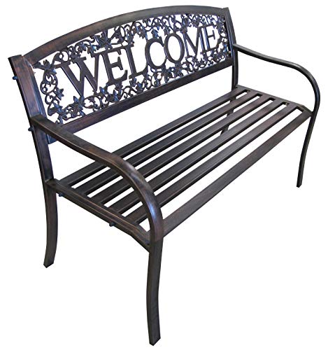 Metal Welcome Outdoor Bench B351