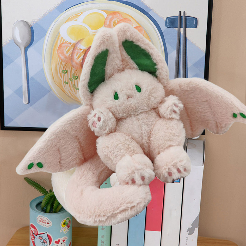 Pink Bat Rabbit Plush Toy with Wings Long Tail Stuffed Animal Pillow Doll A5446